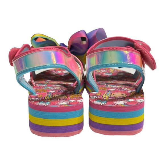 NEW Nickelodeon Jojo Siwa Girls Size 6 Rainbow Unicorn Big Bow Sandals - Picture 7 of 10